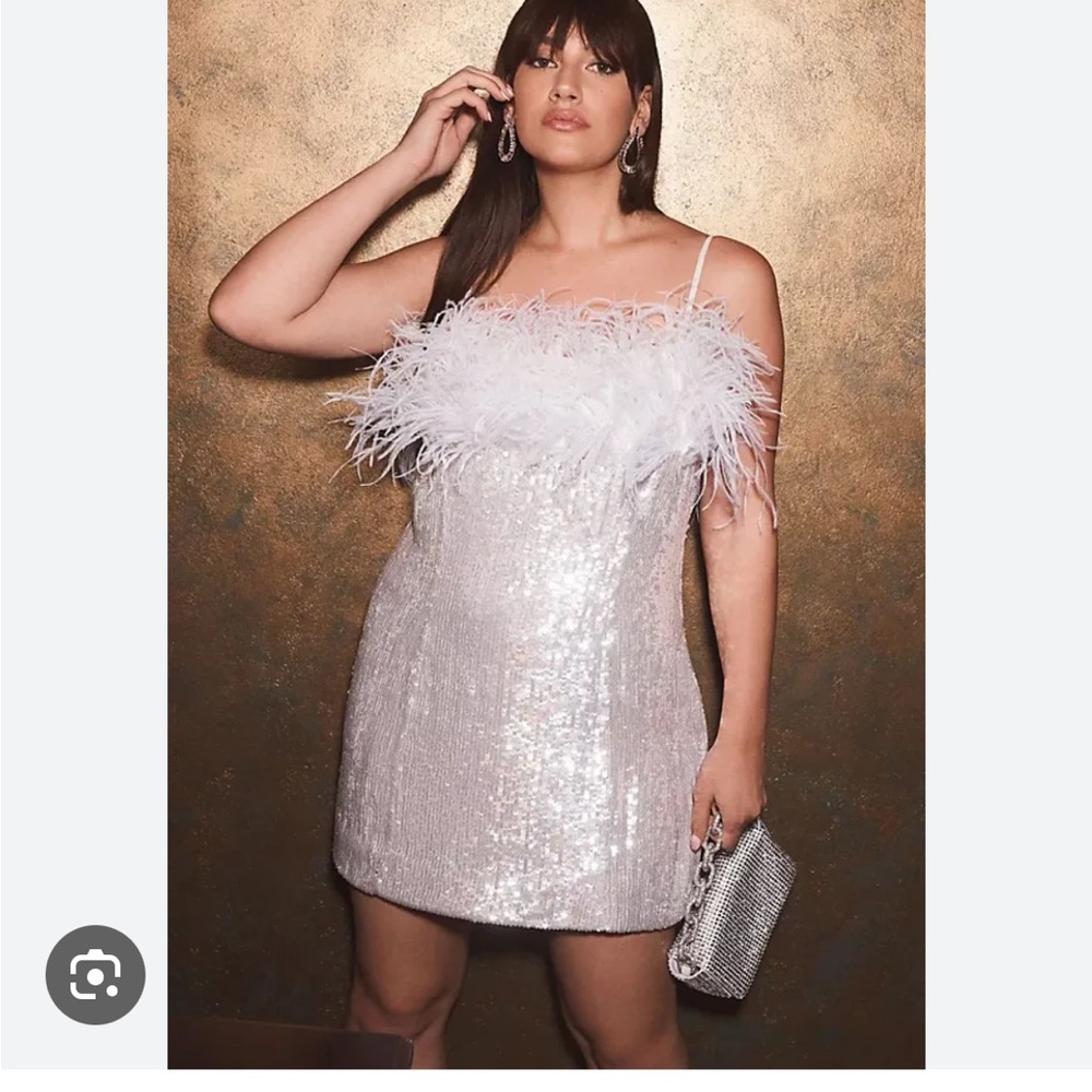 Elegant White Sequin Mini Dress